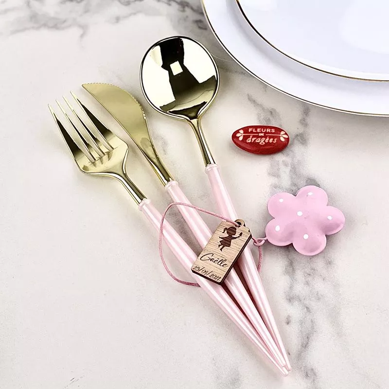 Ménagère Gourmet réutilisable 24 pièces - Rose