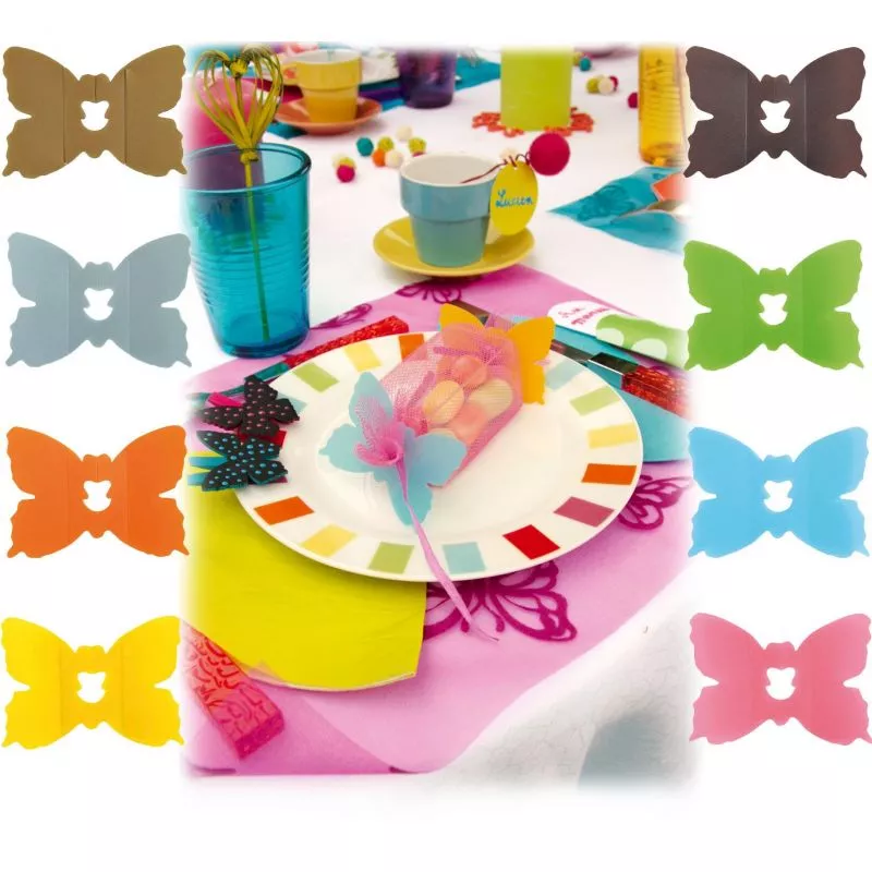 Attache tulle papillon x24