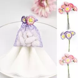 lot de 6 pâquerettes sur tige