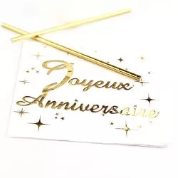 Serviette Joyeux Anniversaire Or (20 pièces)