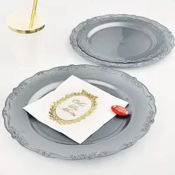 Set 30 Assiette réutilisable Manathan - Gris