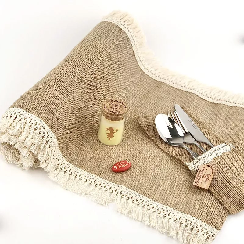 Chemin de table jute boho 36cmx3m