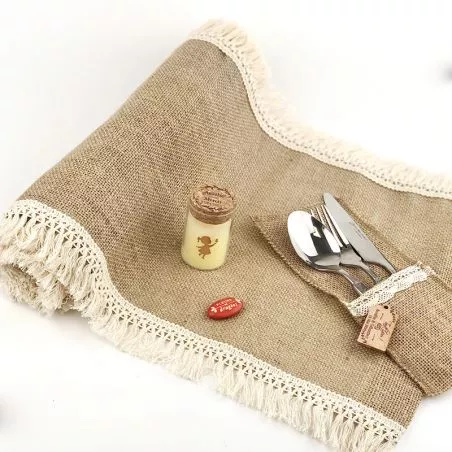 Chemin de table jute boho 36cmx3m
