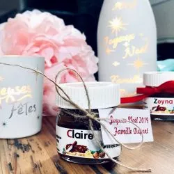 Mini pot de NUTELLA® chocolat Noël Prénoms d'invités