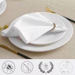 6 Serviette de table tissu traité anti tache - 40 x 40 cm
