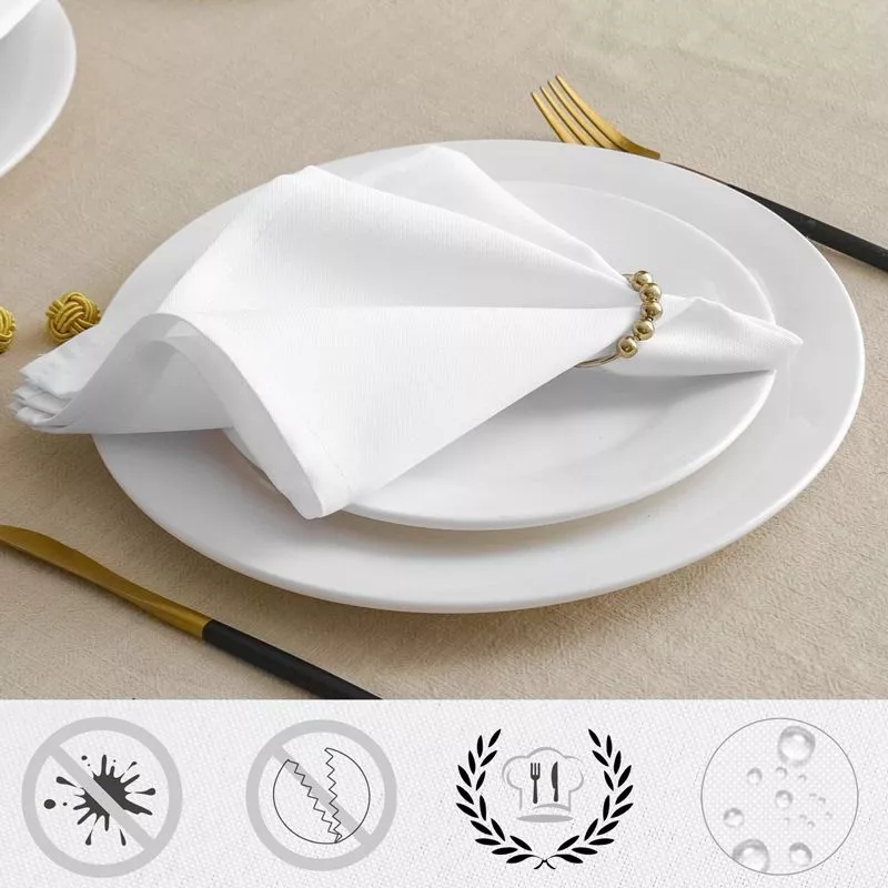6 Serviette de table tissu traité anti tache - 40 x 40 cm