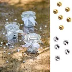 Perles de pluie déco de table or/argent
