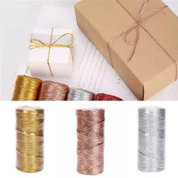 Ruban Cordon polyester métallique 100M