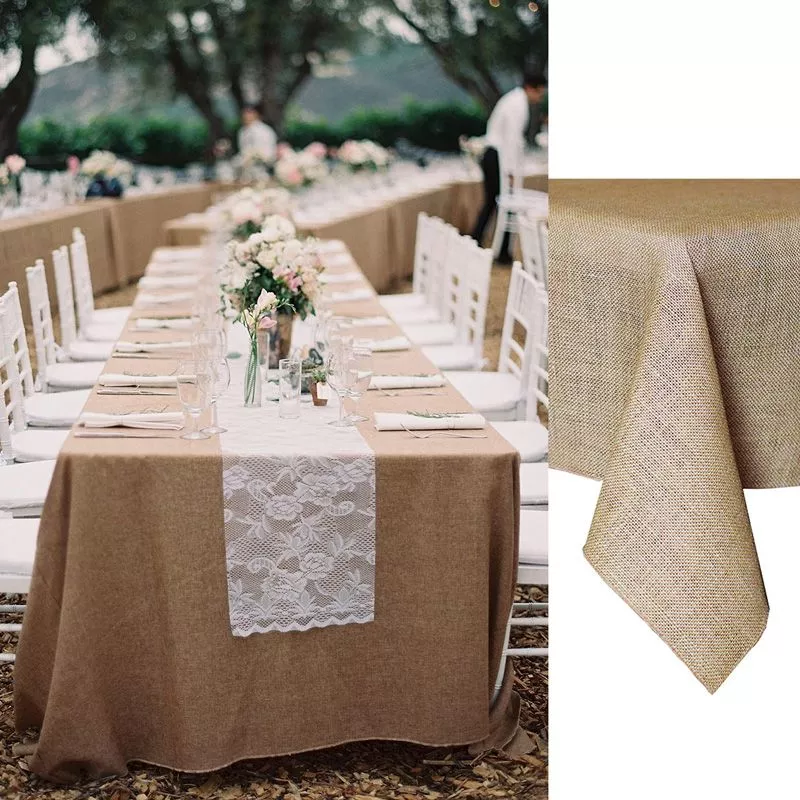 Nappe table en Jute Rectangulaire Luxe 1,5 X 2,5m