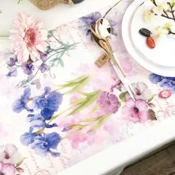 Chemin de table Polyester Lavable 10m - Fleuri