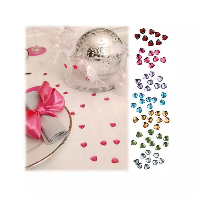 Confettis coeurs strass x50