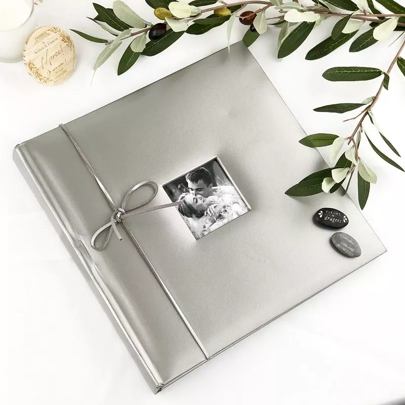 Livre d'or mariage / Album photo Cuir -Argenté