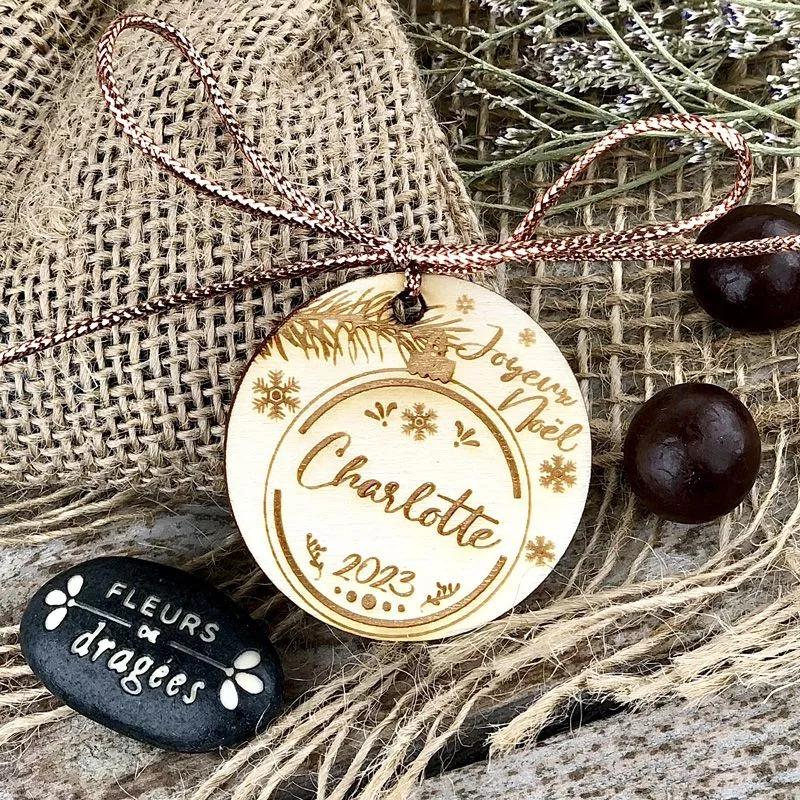 Etiquette personnalisée individuelle Boite chocolat Noël
