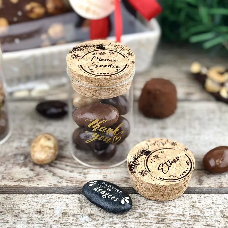 Boite remerciement chocolat Noël personnalisée - Individuelle