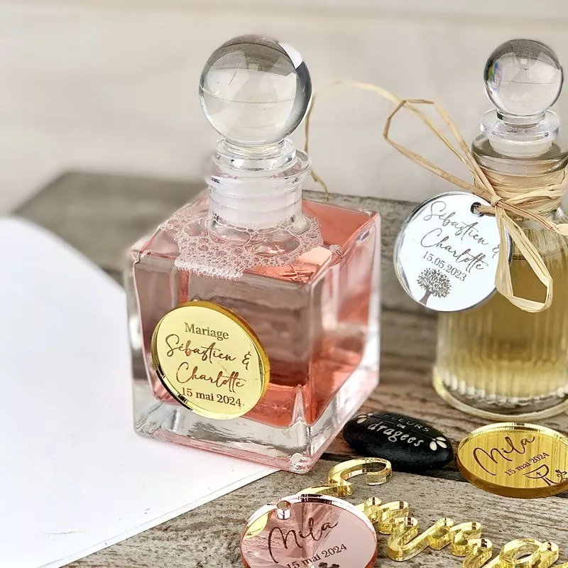 Etiquettes Miroir personnalisée Rond a coller ou suspendre