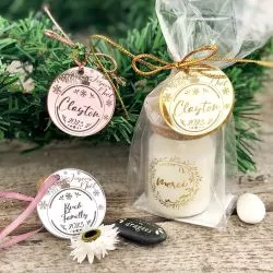 Etiquettes Miroir personnalisées - Boule Noël