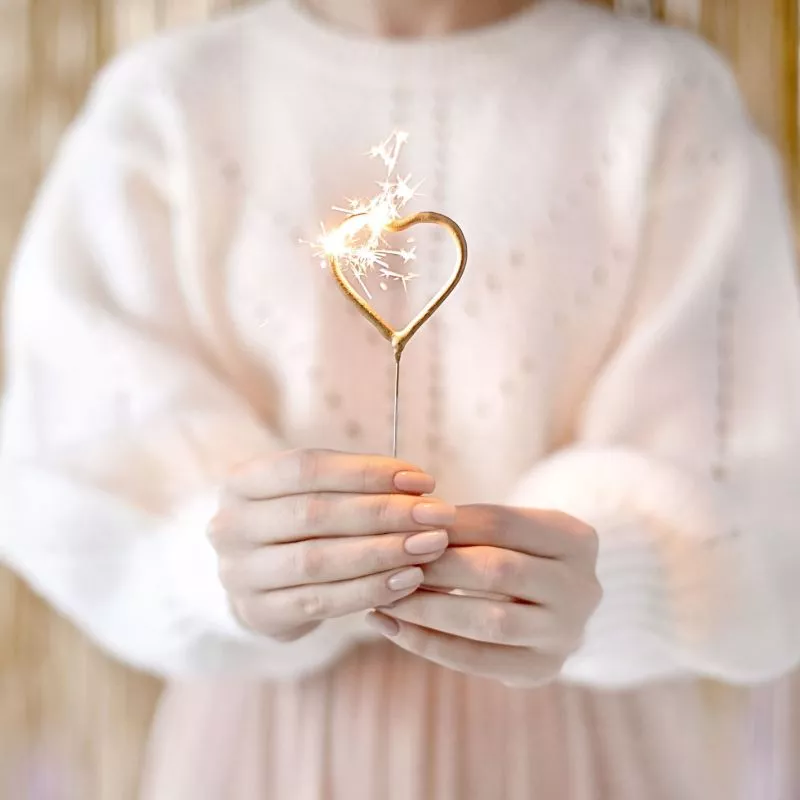 2 cierges magiques forme coeur