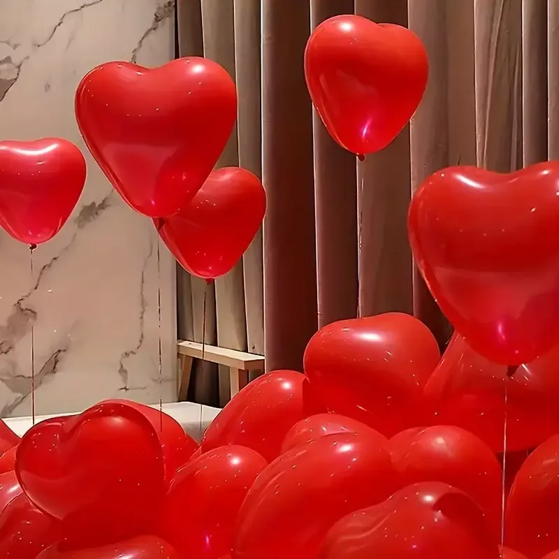 Ballons coeurs x12 - Décorations de Salle - Fleurs de dragées