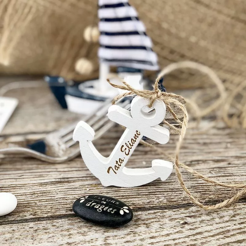 Ancre bateau cadeau d'invité Personnalisé marque place
