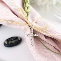 12 Pendentif Croix Strass