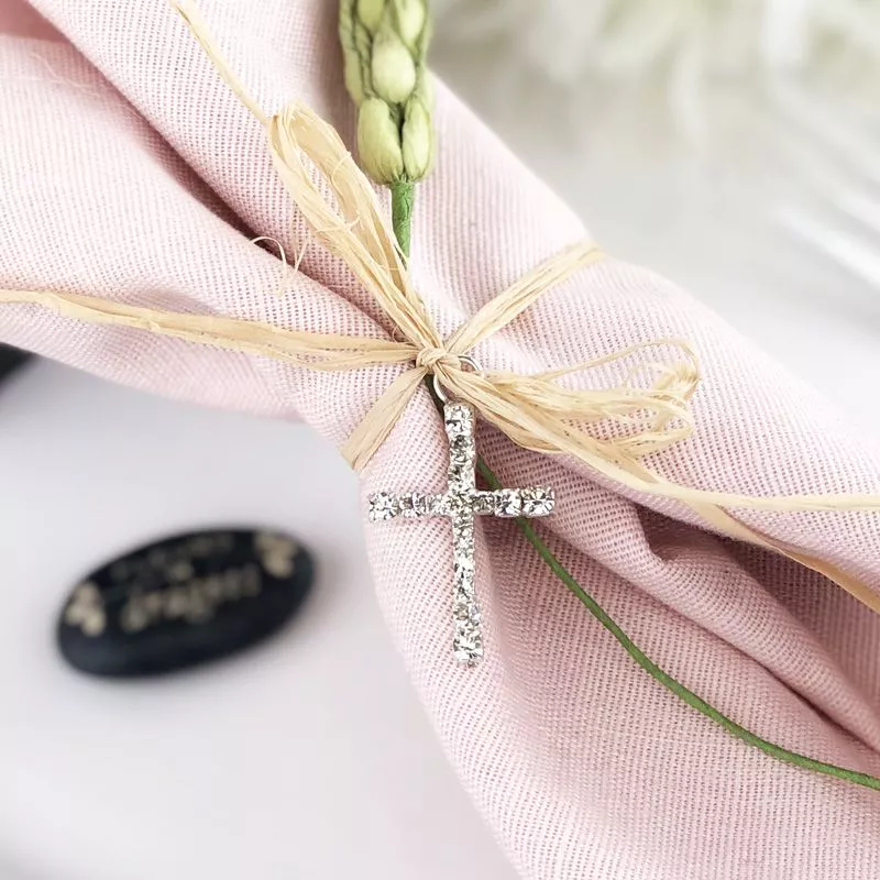 12 Pendentif Croix Strass