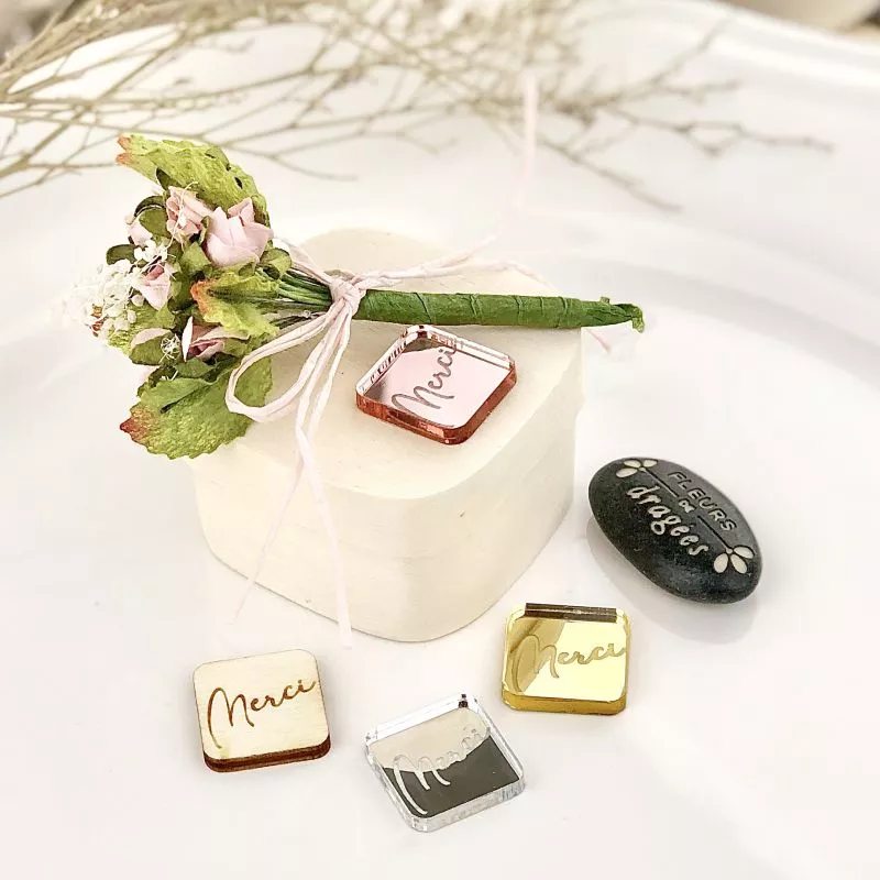 DIY - 10 mini étiquettes à coller Merci Carré