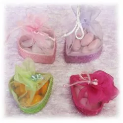 Boite Coeur organza et pailette