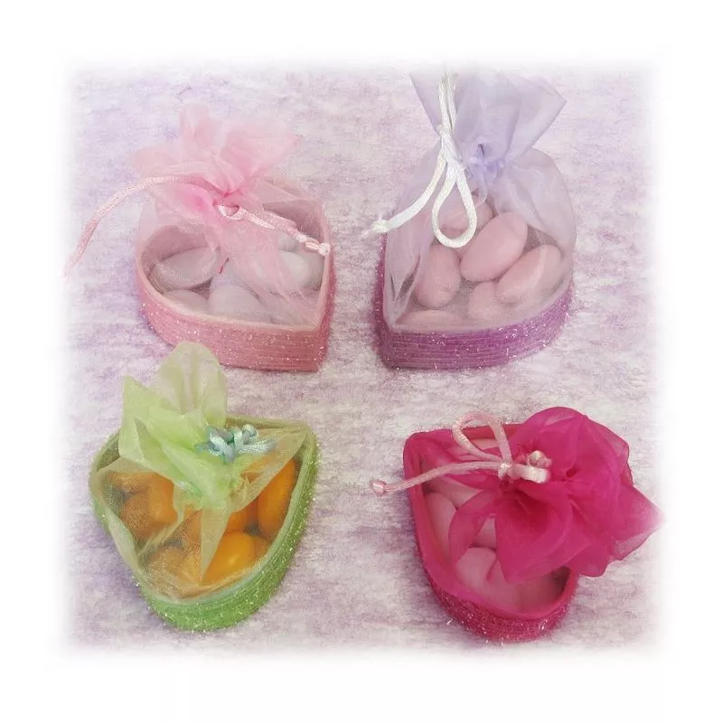 Boite Coeur organza et pailette