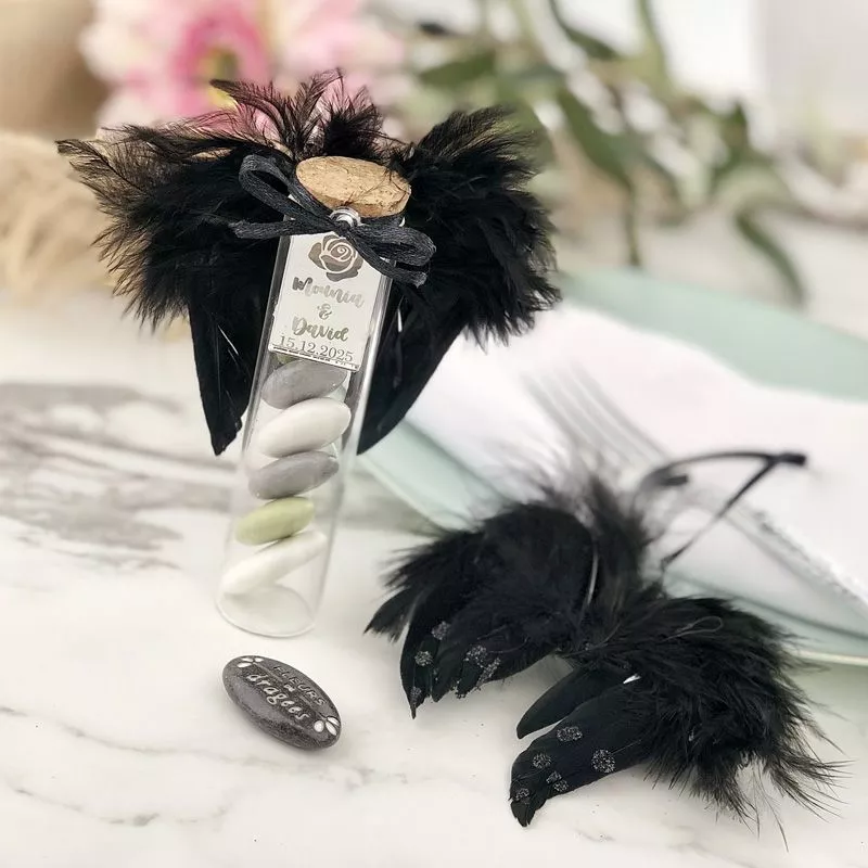 ( Lot de 5) Ailes d'ange déco - Noir