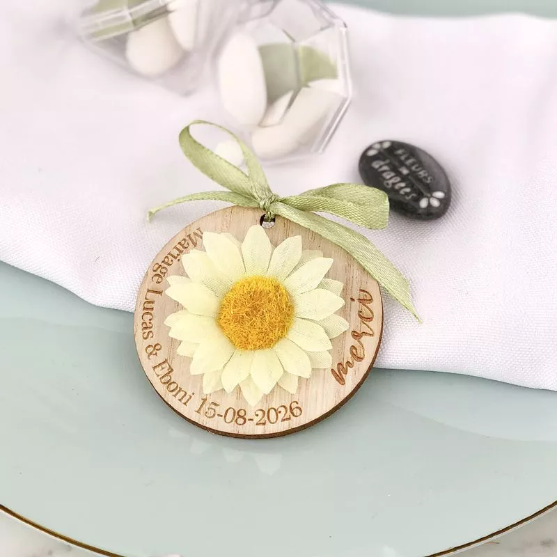 (72 pièces) Tête Marguerite jaune en Tissu - DIY