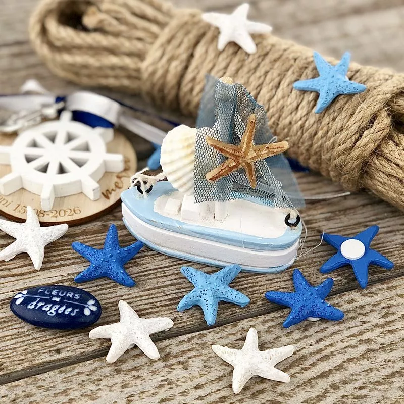 12 Mini étoile de Mer à coller - Thème mer