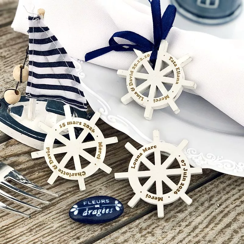 Gouvernail volant bateau - Cadeau d'invité personnalisé