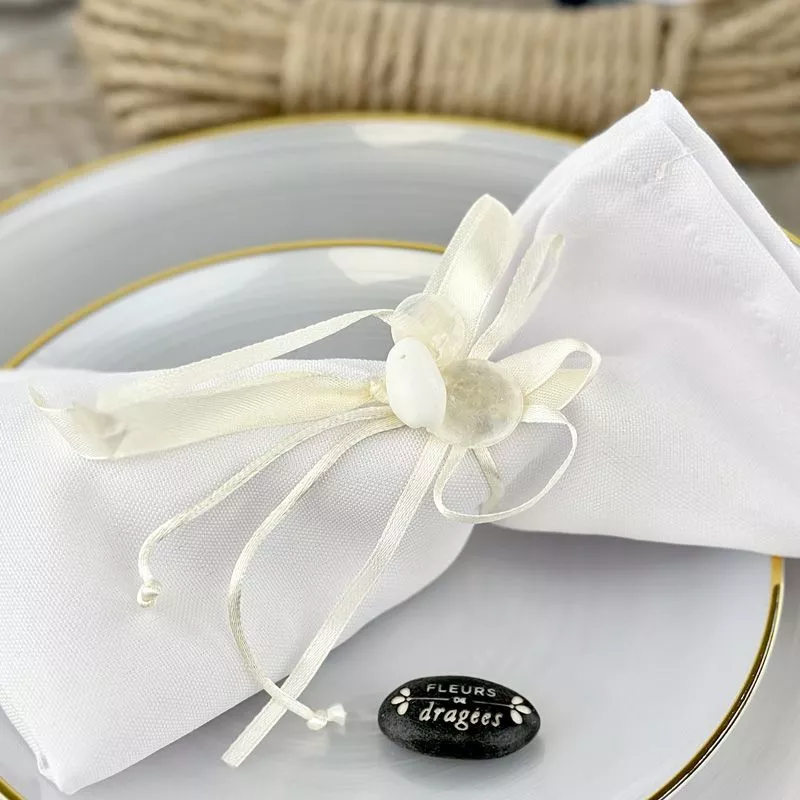 Rond de serviette coquillage et nacre (Les 12)