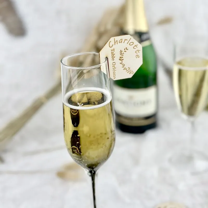 Marque Verre bois personnalisé Champêtre - Hexagonal