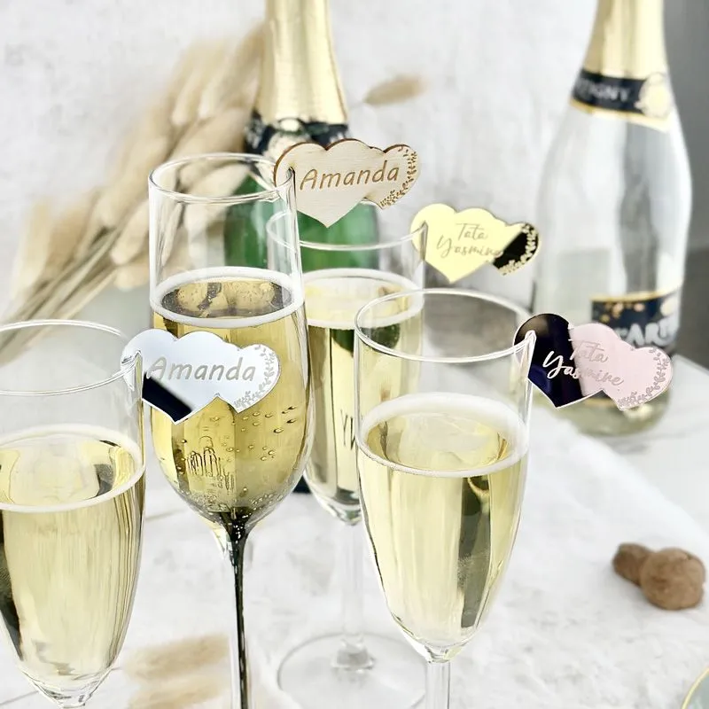 Marque Verre personnalisé Champêtre - Cœur