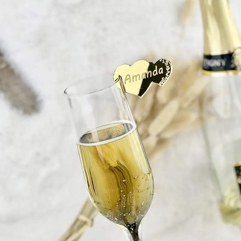 Marque Verre personnalisé Champêtre - Cœur